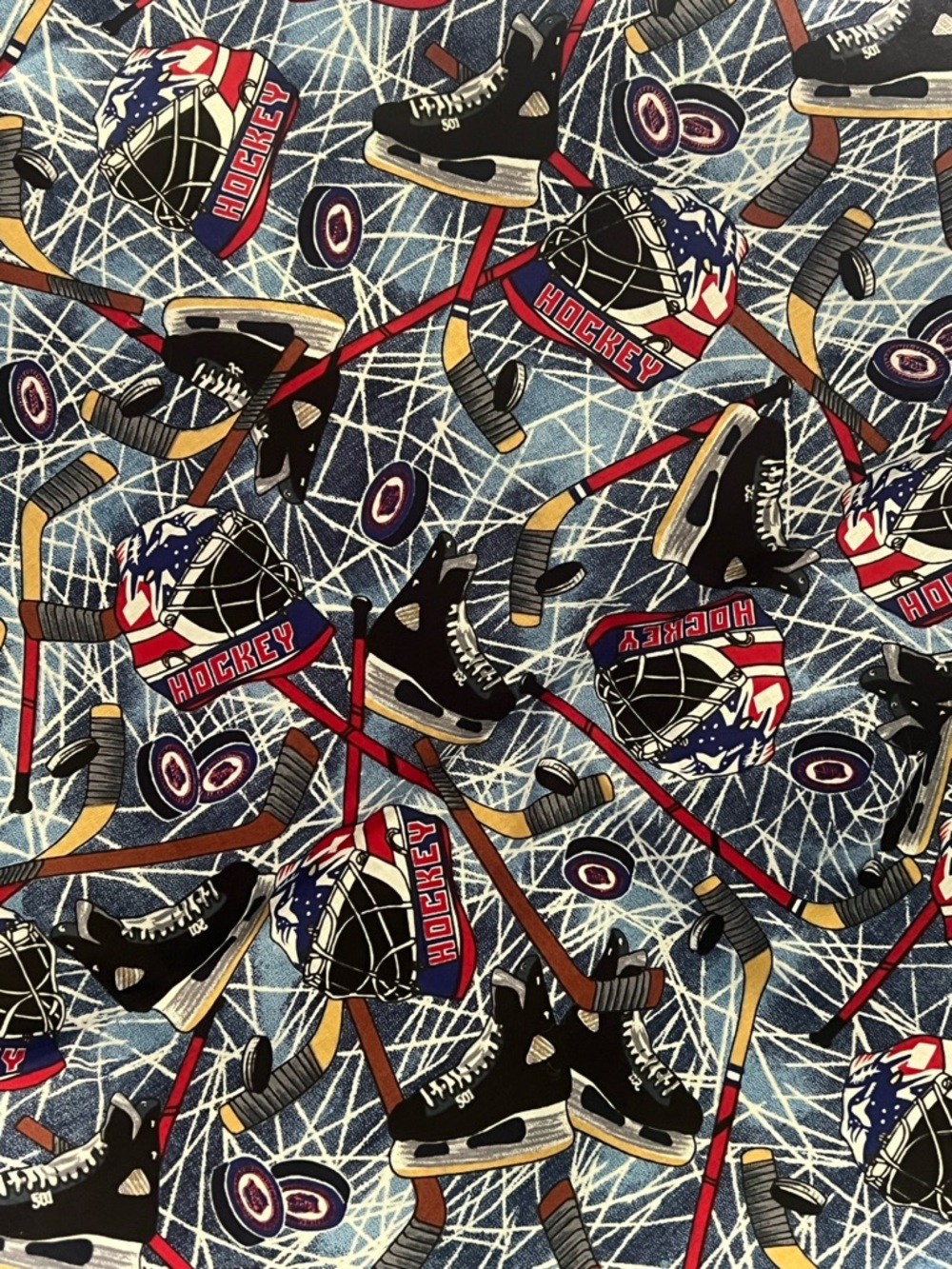 1 yard vintage hockey fabric